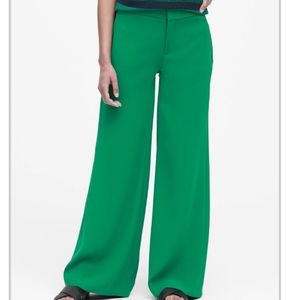 NWT Banana Republic Green High Rise Wide-Leg Pants Size 4